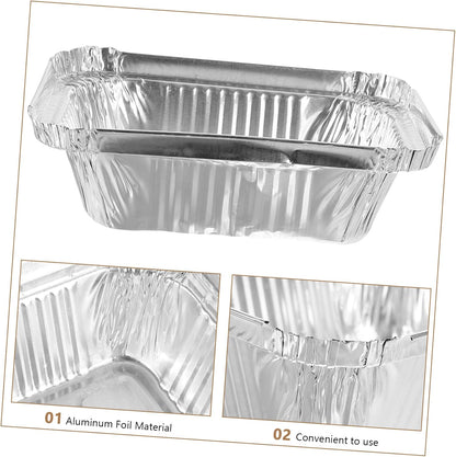 50pcs Aluminum Foil Baking Pans Disposable Baking Dishes for Oven Bbq Prep Tub