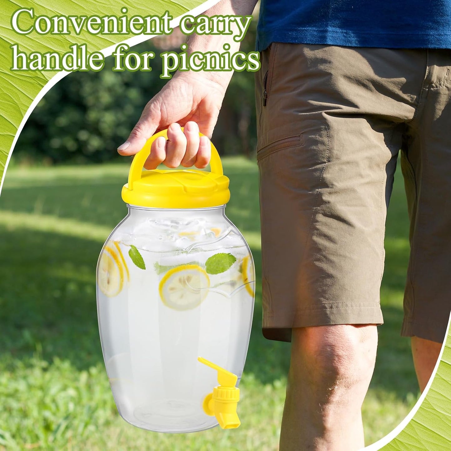 Havawish 2 Pack 1.16 Gallon Drink Beverage Dispenser with Stand for Parties Plastic Water Lemonade Juice Dispenser with Spigot and Lid for Countertop Weddings(Gold)