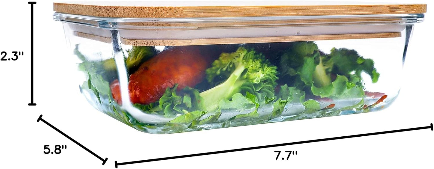 BlueHills Premium Glass Meal Prep Lunch Containers with Snap Green Lock Lids Glass Food Containers BPA-Free Oven Freezer Dishwasher Safe 5 pack set 10 pieces 36 Oz 4.5 cups (G002 Two Compartments)