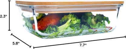 BlueHills Premium Glass Meal Prep Lunch Containers with Snap Green Lock Lids Glass Food Containers BPA-Free Oven Freezer Dishwasher Safe 5 pack set 10 pieces 36 Oz 4.5 cups (G002 Two Compartments)