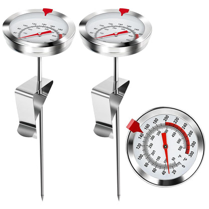 2-Pack 8" Candy Thermometer,2.5" Waterproof Dial Tip-Resistant Clip for