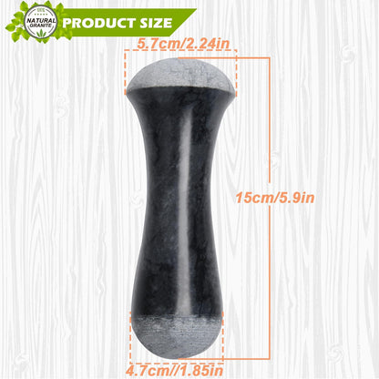 Tianman Marble Replacement Pestle 5.9" Length Polished, Use Pestle on Both Ends (Only Pestle Mortar Not Included) (Grey Marble Polished)