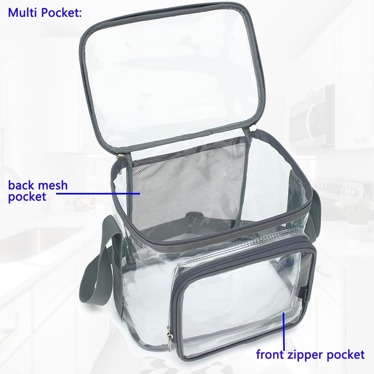 FlowFly Insulated Reusable Lunch Bag Adult Large Lunch Box for Women and Men with Adjustable Shoulder Strap,Front Zipper Pocket and Dual Large Mesh Side Pockets,Cherry - Colors B