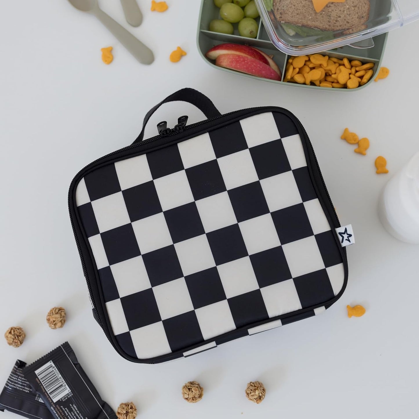 Tiny Twinkle Insulated Lunch Box for Girls and Boys | Durable and Reusable for School & Travel | Ages 3 and Up | Waterproof and Easy to Clean | PFAs and BPA Free（Boho Rainbow）