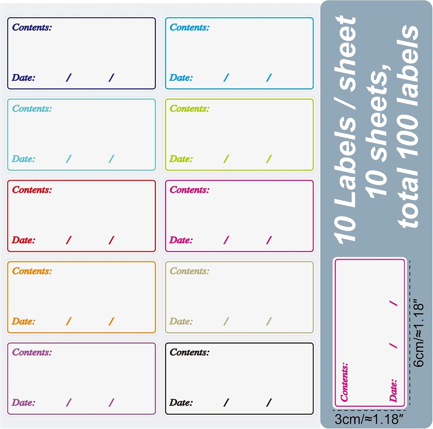 Hybsk Removable Freezer Food Labels for Jars Easy Peel Off - Frozen Food Storage Labels that Leave No Sticky Residue After Use (Type 2)