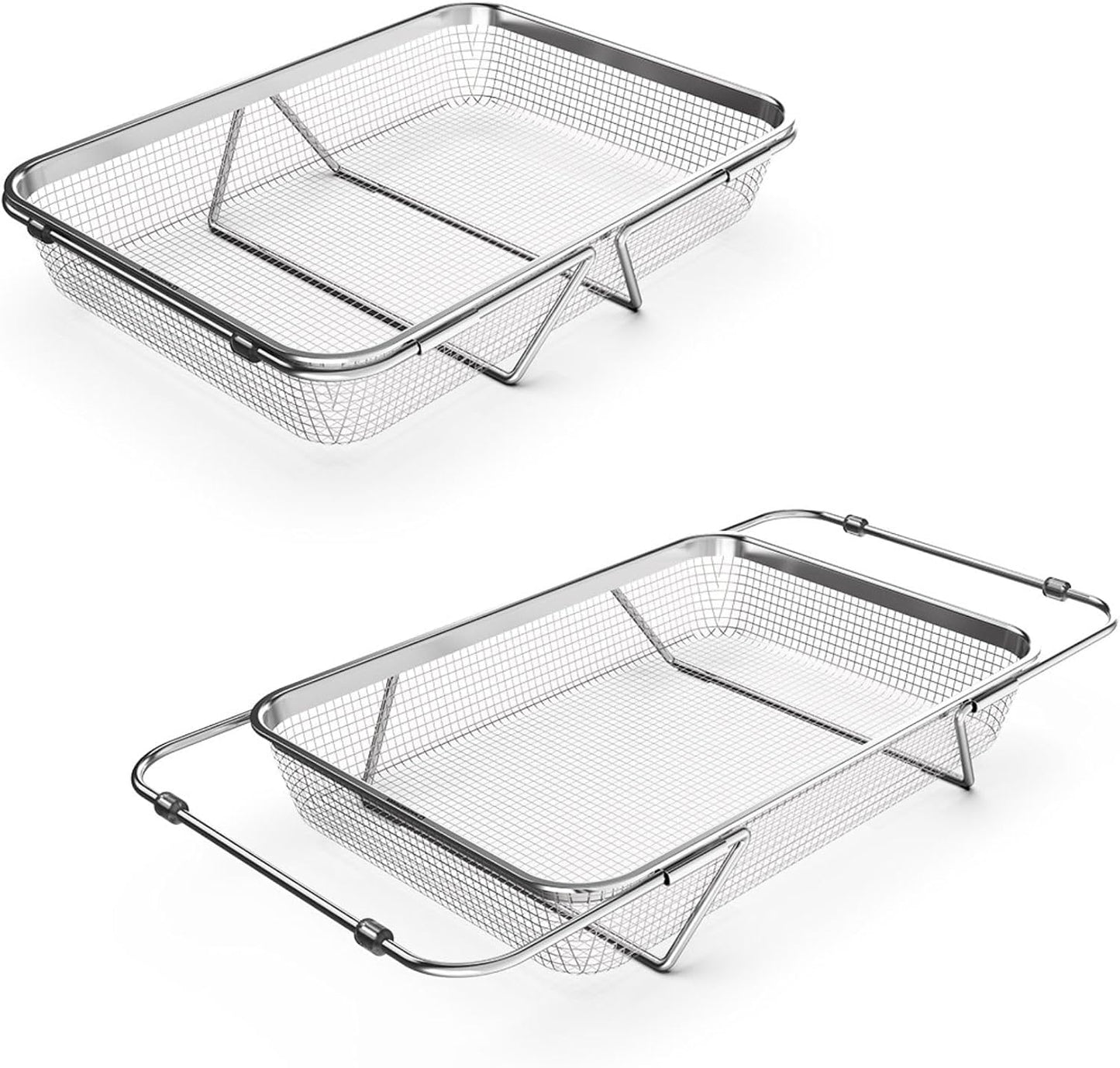 WAGENSTEIGER Extendable Dish Rack with Feet, Vegetable Colander Basket, Stainless Steel Dish or Silverware Drying Rack, Ultimate Kitchen Organizer Over the Sink (11.81 x 8.27 x 2.76 Inches)