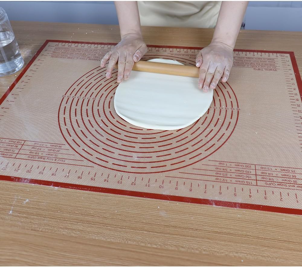 Non-slip Silicone Pastry Mat 36''By 24'' Nonstick Baking Mats Extra Large Counter Mat for Dough Rolling, Pastry, Pie Crust, Fondant, Cookies, Bread, Pasta, Pizza Mat