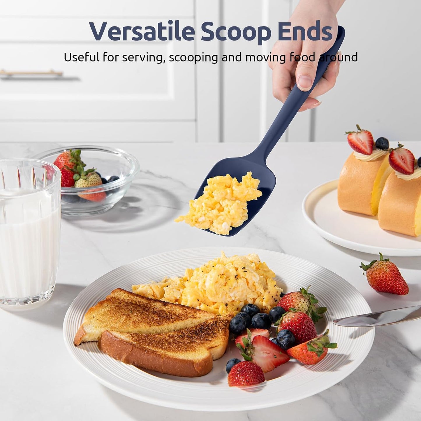 U-Taste Silicone Spatula Set with 600 Degrees Fahrenheit Heat Resistant (Black)