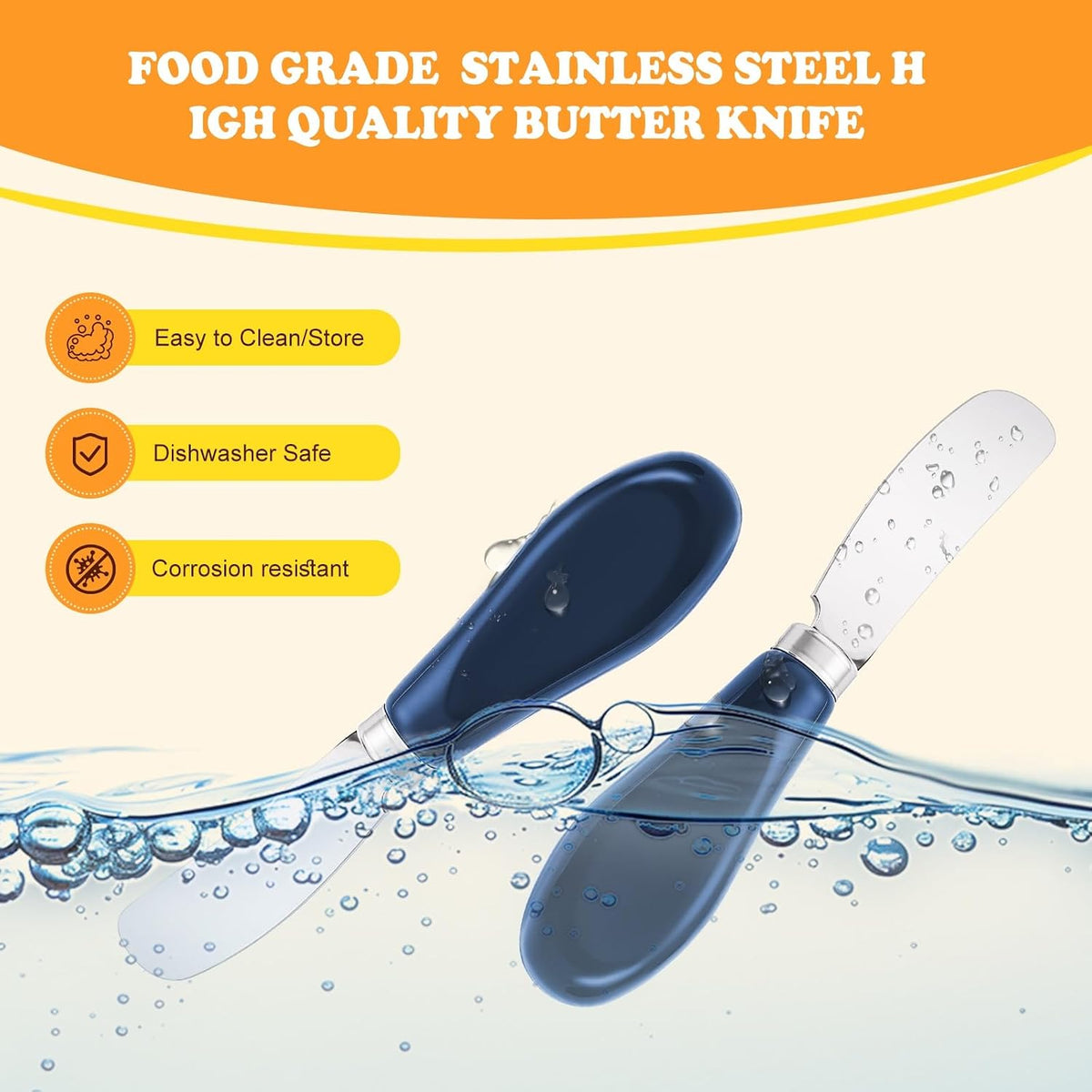 Butter Spreader Knife Set, 2 Pack Butter Knives and Cheese Knives