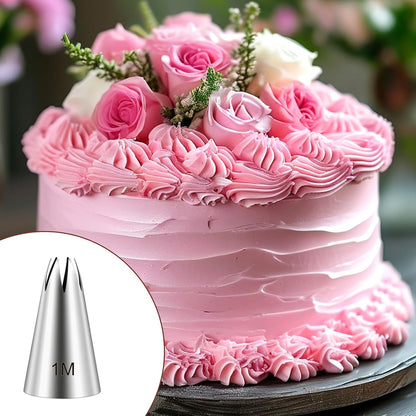 3 Pcs #12 Round Piping Tip for Macarons, Stainless Steel Round Frosting Piping Tips with 8mm Opening, Professional Cookie Decorating Pastry Tips Set for Frosting & Cake Decorating (Silver)