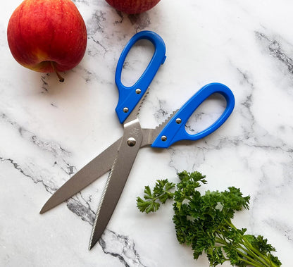 Multipurpose Kitchen Shears Heavy Duty Japan Tanaka Scissors Diamond Cut Stainless Steel 타나카 방산시장 강주은 주방가위 깡스가위 (Red)