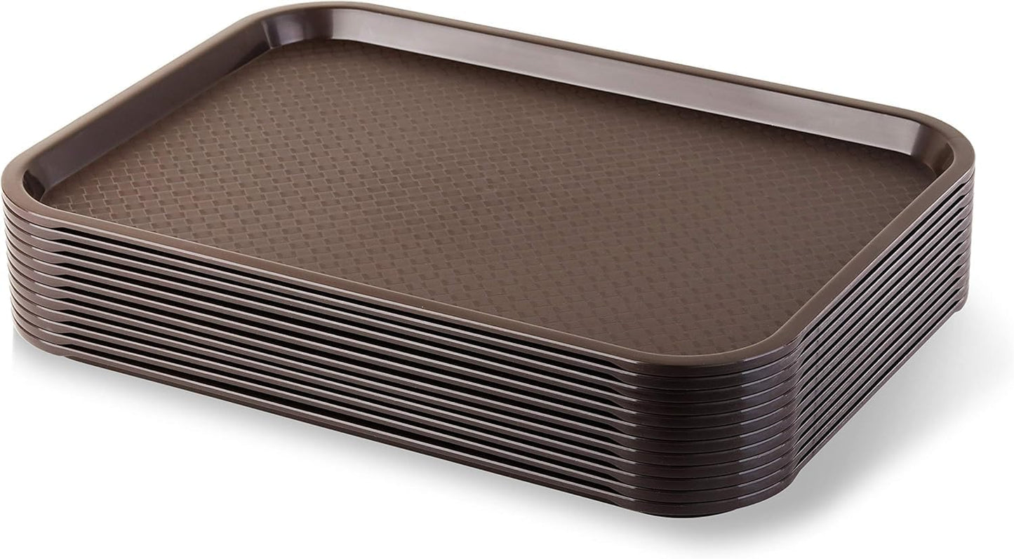 New Star Foodservice Fast Food Tray, Set of 12 (Black, 12 by 16-Inch)