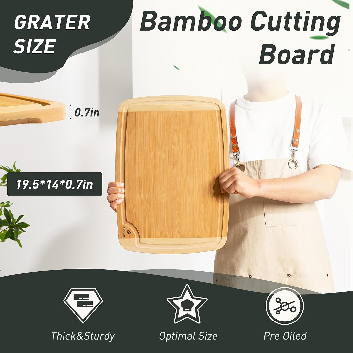 3 Packs Bamboo Cutting Board Set with Non Slip Feet Holder and Over Sink Nice Solid Thick Wood Juice Groove Chopping Board Extra Large Big Small Best Hardwood Kitchen Organic Vegetable Meat BBQ Kit