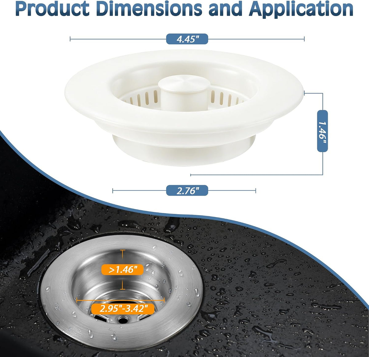 TGOSOMT Kitchen Sink Drain Strainer Stopper