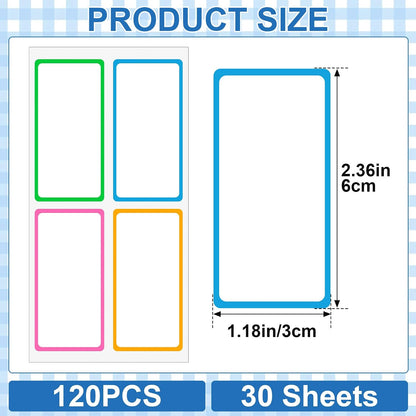 480 Pcs Dry Erase Labels, Dry Erase Stickers, Waterproof Sticker Labels, Removable Labels Easy Peel Off, Reusable Sticky Notes for Food Containers, Office (Retro, Small)