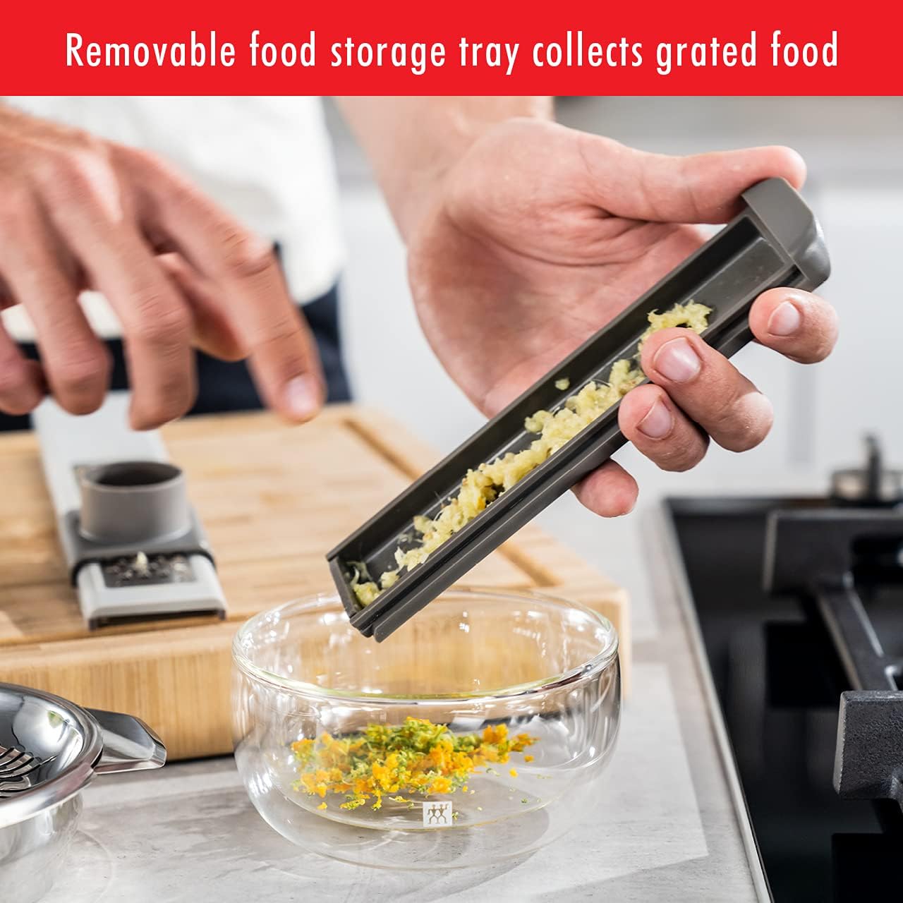 ZWILLING Z-Cut Multifunctional Grater, Mandoline, Faster Grating Technology, Zester, Rasp Grater, Slicer, Finger Guard, Grey