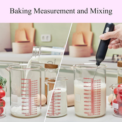 Ackers Mini Glass Measuring Beaker Set, Borosilicate, 2oz 4oz 8oz Measuring Cups