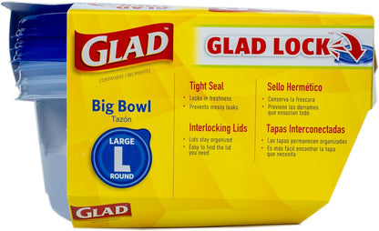 Glad GladWare Tall Entree Food Storage Containers with Lids, Large Square BPA Free Plastic for Meal Prep and Lunches, Lock Tight Seal, Microwave and Dishwasher Safe, 42 Oz, 3 Count