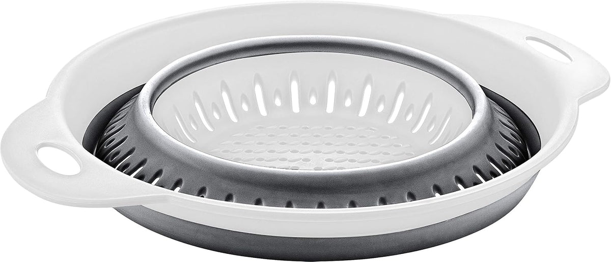 Collapsible Colanders (Strainers) for Fruit Vegetable Food Sizes 8" - 2 Quart (grey)