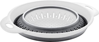 Collapsible Colanders (Strainers) for Fruit Vegetable Food Sizes 8" - 2 Quart (grey)
