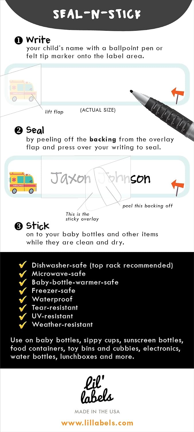 Removeable, Write-On Food Labels, Waterproof, Multipurpose, Freezer Safe, Self-Laminating Label, Dishwasher-Safe for Home Organization and Kitchen Labels (All-Purpose White), Made in The USA