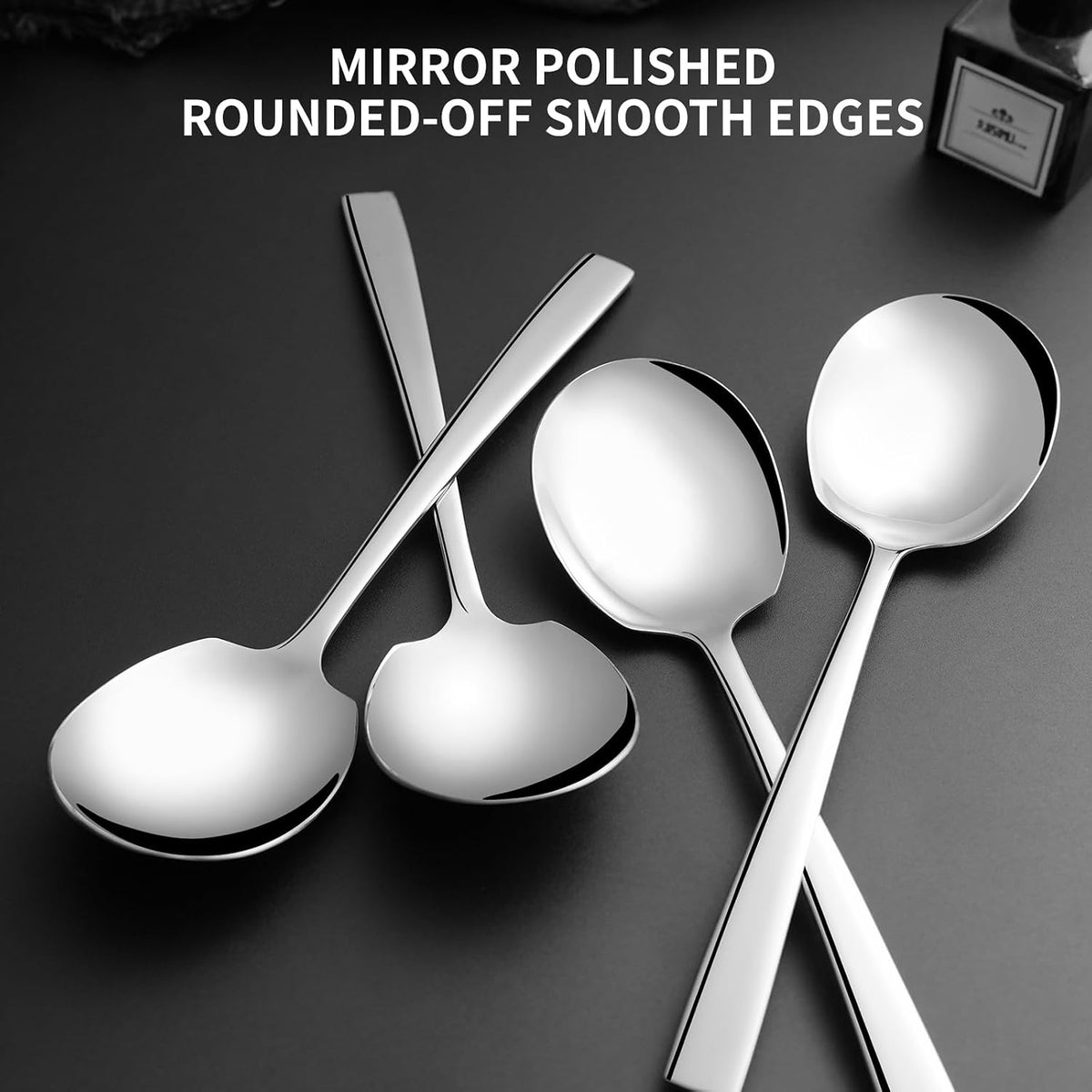 4 Piece Serving Spoons Set,9.2-Inch Includes 2 Large, 2 Slotted