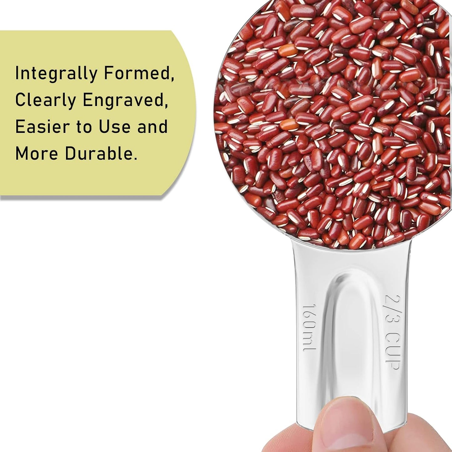 1PCS 3/4Cup (180ml, 6oz) Single Measuring Cup, Stainless Steel Measure Scoop, Metric and US Measurement, Dishwasher Safe