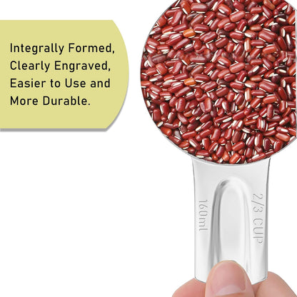 1PCS 3/4Cup (180ml, 6oz) Single Measuring Cup, Stainless Steel Measure Scoop, Metric and US Measurement, Dishwasher Safe