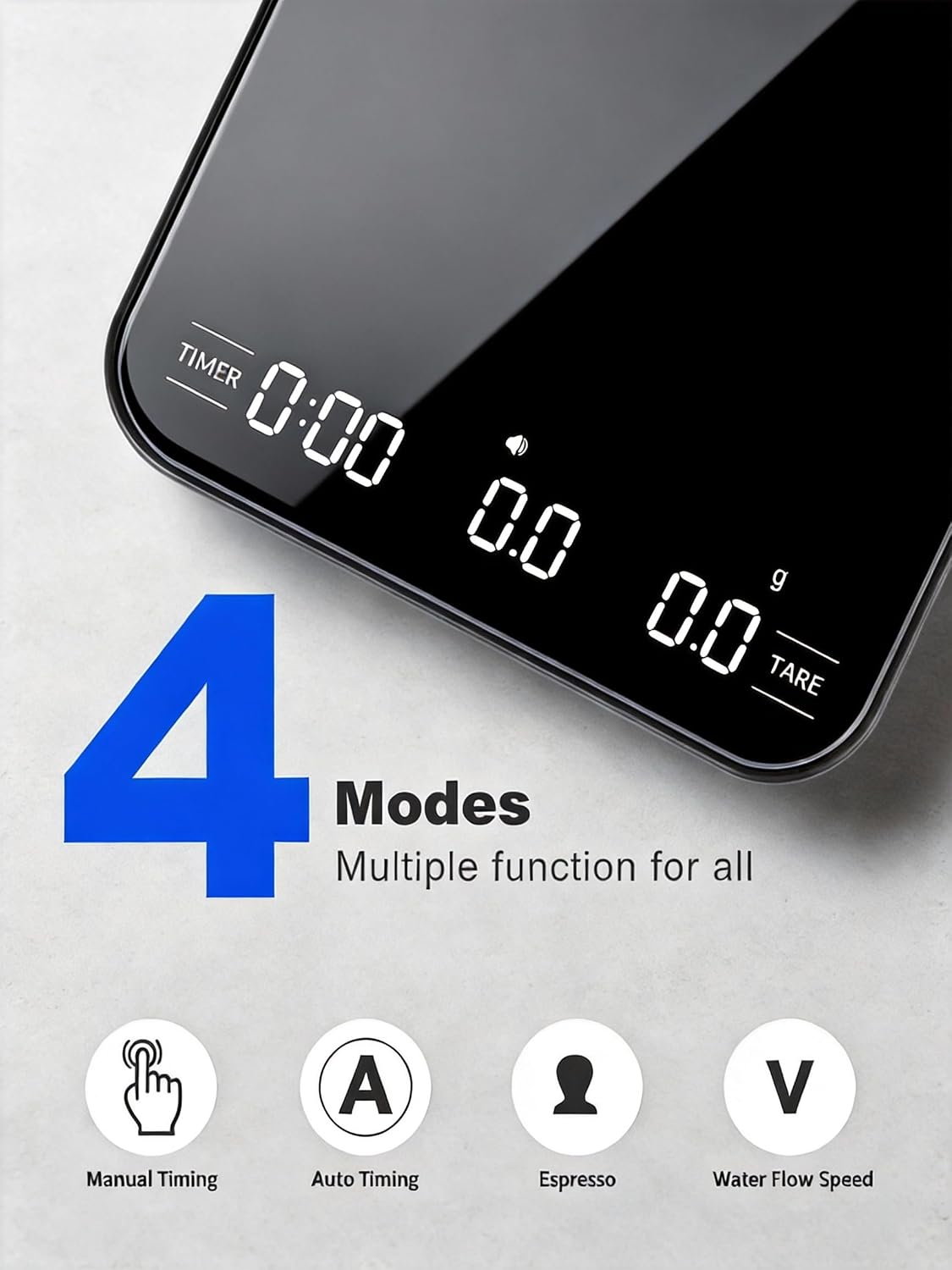 Lamido M2 Mini Coffee Scale Digital with Auto Timer, Tempered Glass