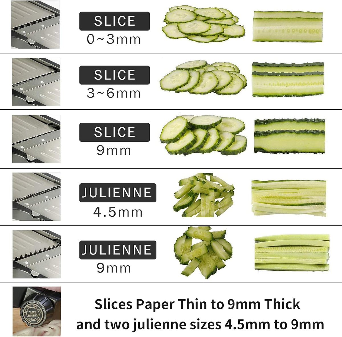 Weltonhm Mandoline Slicer for Kitchen, Mandolin and Julienne for Vegetables