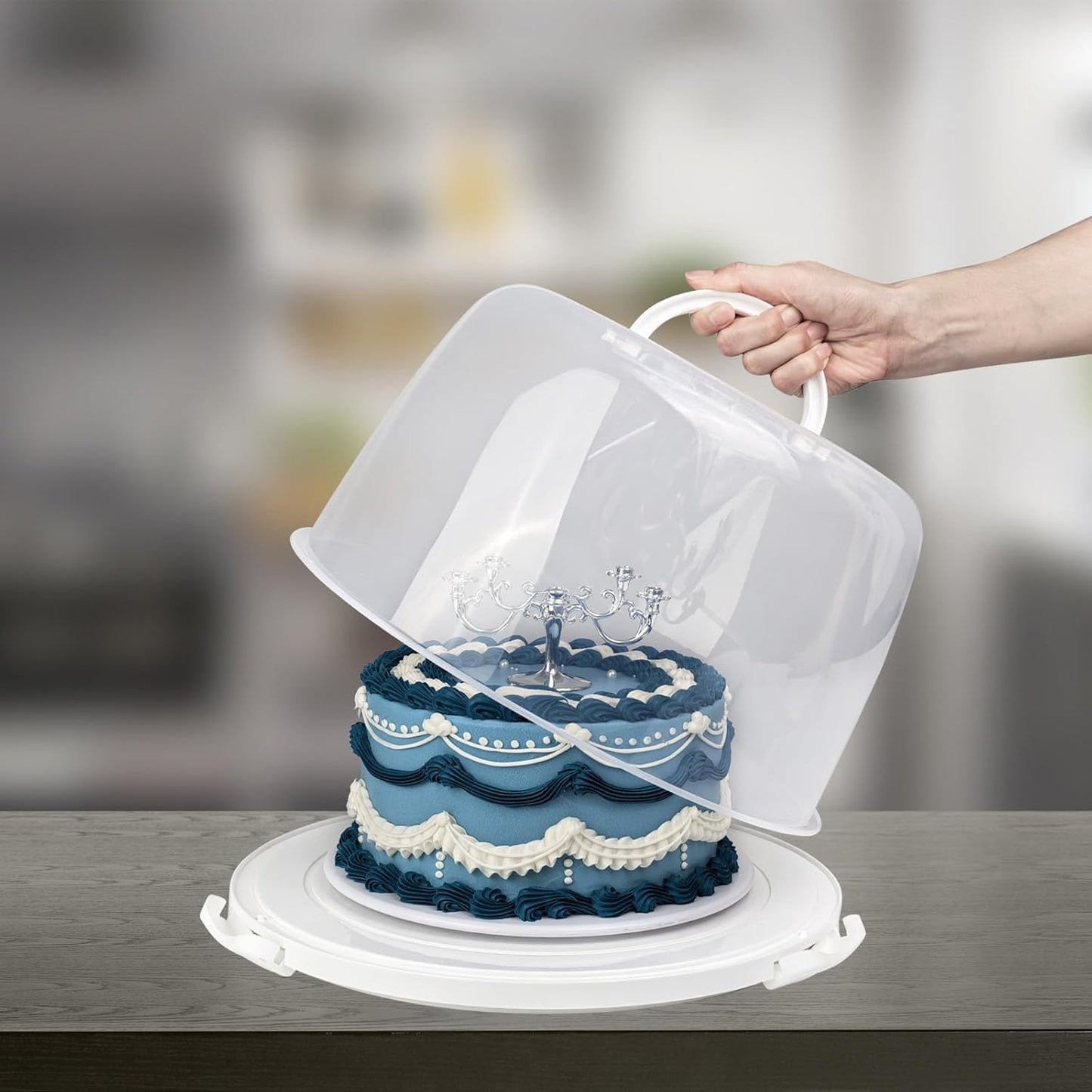 TMRIOPELP Tall Cake Carrier with Lid and Handle Insulated Cake Container Cake Transport Carrier Ideal for Pies Cupcakes and Pastries Perfect for Safe and Secure Cake Delivery (Red, 10 inch)