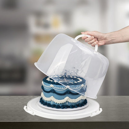 TMRIOPELP Tall Cake Carrier with Lid and Handle Insulated Cake Container Cake Transport Carrier Ideal for Pies Cupcakes and Pastries Perfect for Safe and Secure Cake Delivery (Red, 10 inch)