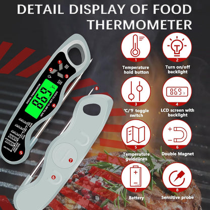 Cooking Thermometer，IP67 Waterproof Meat Thermometer Digital