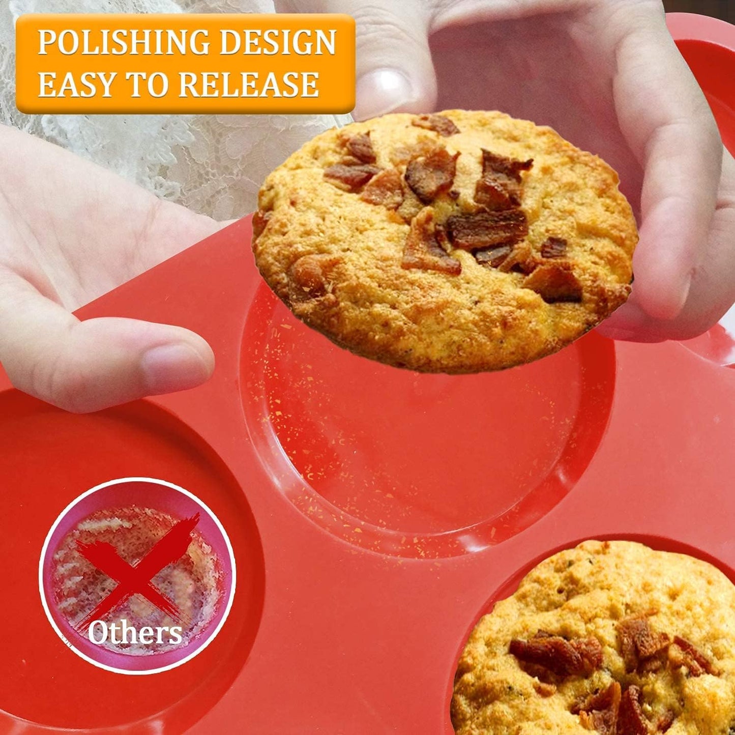 Walfos Silicone Cupcake Pan Set, 2-Piece Mini 24 Cups Muffin Baking Pan, BPA Free and Dishwasher Safe, Non-stick , Great for Making Muffin Cakes, Fat Bombs