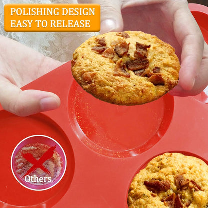 Walfos Silicone Cupcake Pan Set, 2-Piece Mini 24 Cups Muffin Baking Pan, BPA Free and Dishwasher Safe, Non-stick , Great for Making Muffin Cakes, Fat Bombs