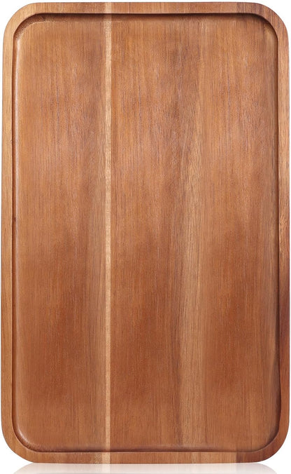 Large Serving Platters Wooden Charcuterie Boards for Party Food Dish Rectangle Acacia Wood Trays Home Decor Cheese Board Snack Appetizer Plates Rectangular Kitchen Dinner Platter Cookie Dessert Tray