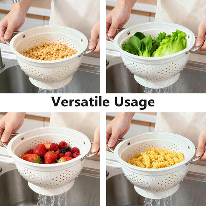 Colander Set for Kitchen, 1.5, 3, 5 Qt Food Strainers and Colanders
