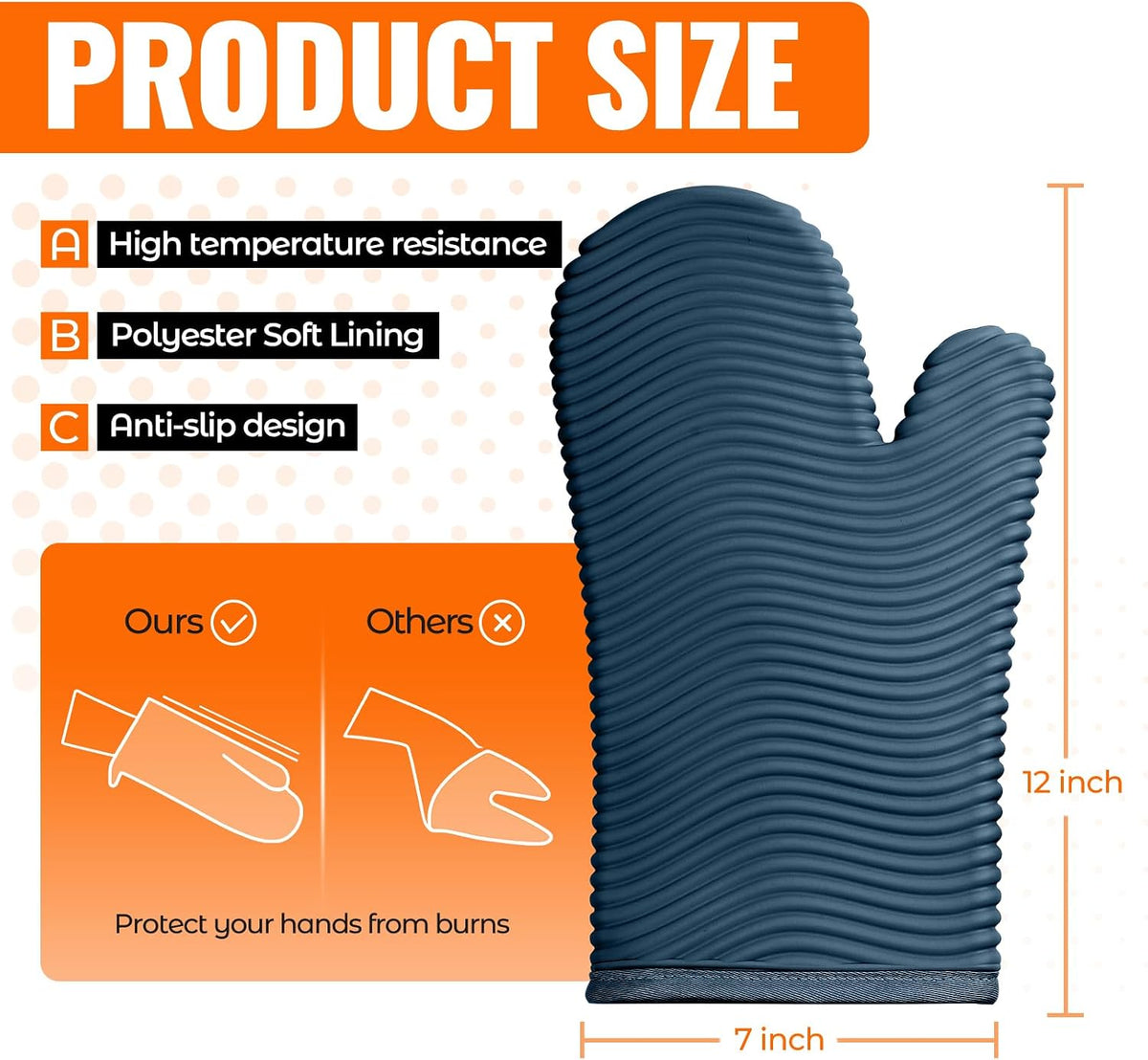 Yutat Silicone Oven Mitts - Oven Mitts and Pot Holders Sets Made of Non-Slip & BPA-Free Silicone, High Heat Resistant 500 Degrees, Perfect for Kitchen Cooking Baking BBQ, Peak Green