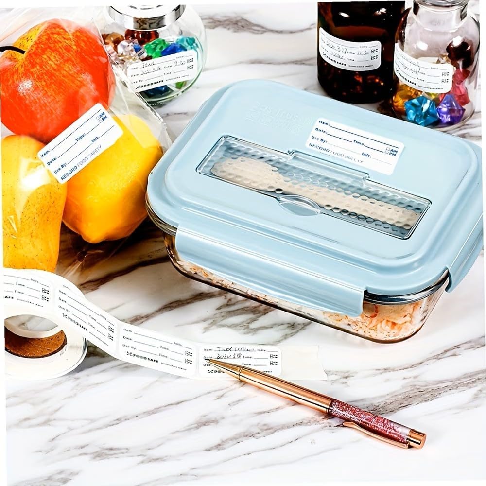 100-Pack Removable Freezer Labels, Waterproof Food Storage Stickers for Date & Contents Marking - Colors A