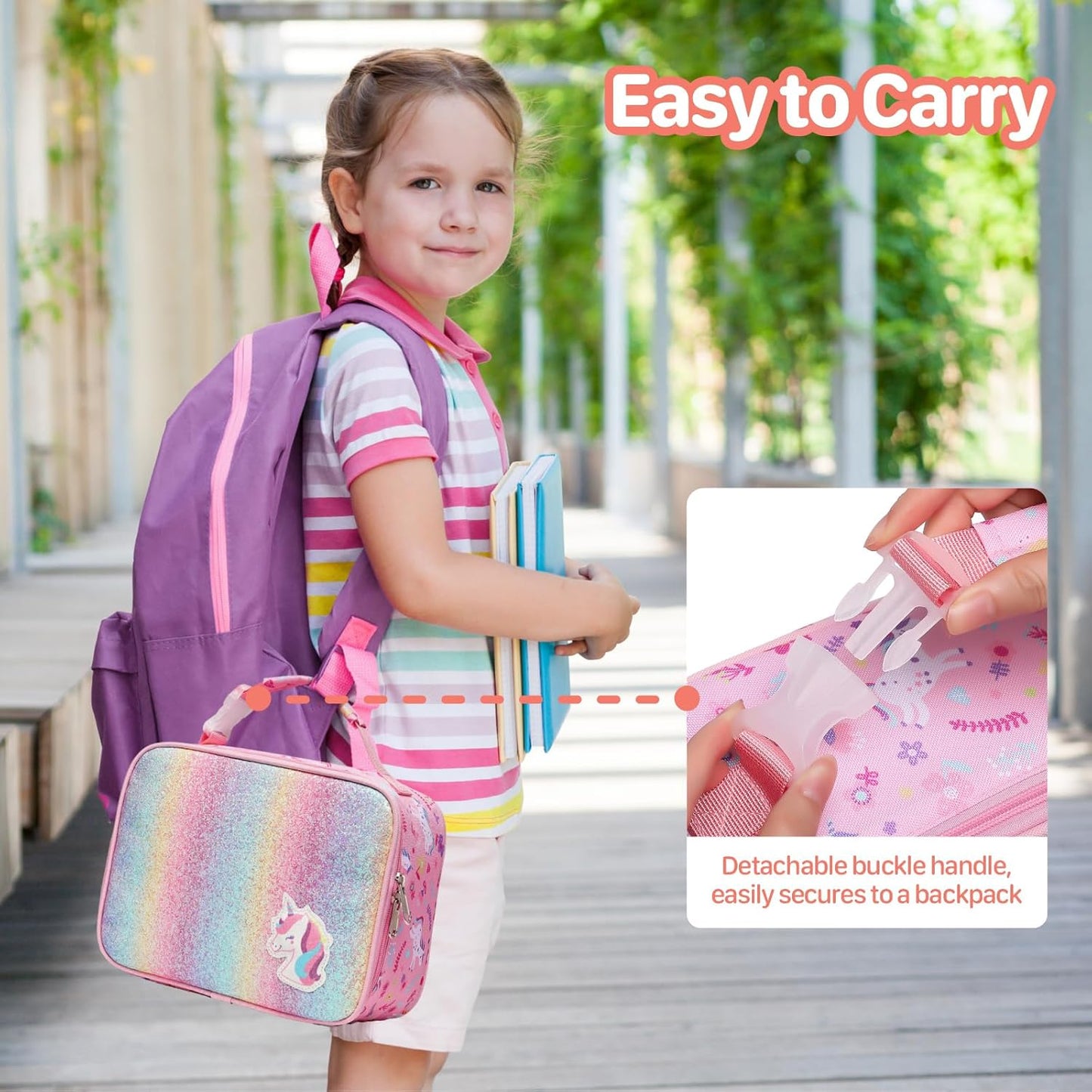 Kids Lunch Bag Boys - Insulated Kids Lunch Box Reusable Lunchbox with Water Bottle Holder Toddler Lunch Tote Bag for School Daycare, Black Dino Fossil