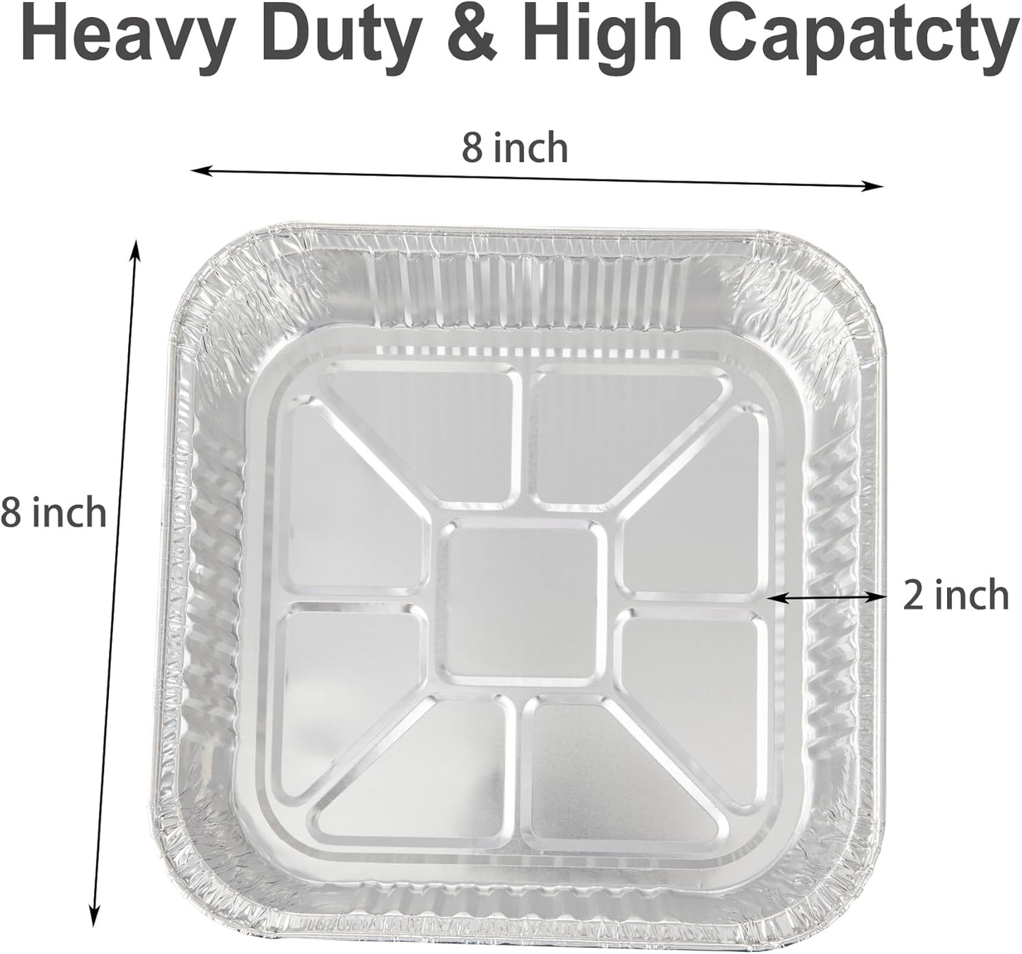 Waytiffer 25pack- 8 x 8 Aluminum foil Pans Disposable Heavy Duty Square baking Cake Pan, Cooking Tins Homemade Breads Oven Pans,Foil Pan, Baking pan Roasting