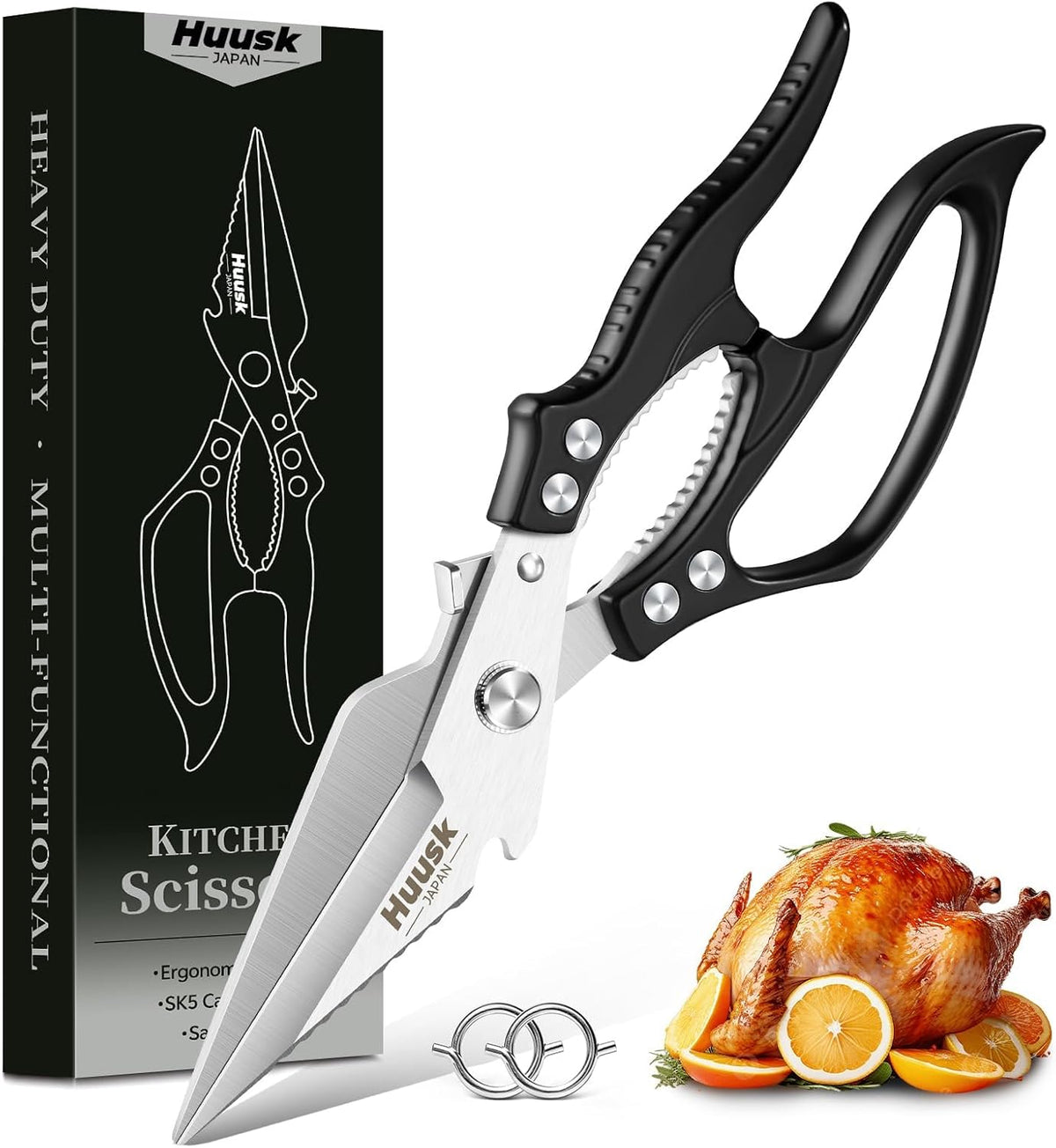 Huusk Poultry Shears Heavy Duty – All Purpose Japanese Kitchen Scissors