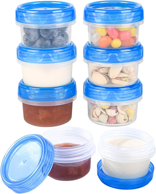 Heavy Duty Airtight Plastic Containers with Twist Top Lids, Stackable Freezer Containers for Lunch, Salad, Soup, Leftover, Ice Cream, BPA Free [6 Pack-32 oz]