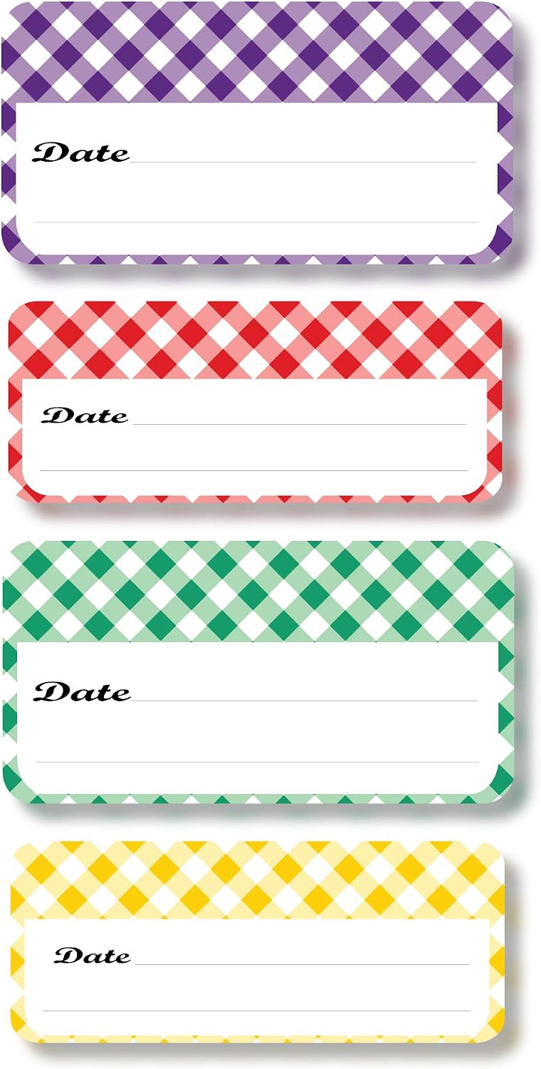 Lovable Labels Date-It Food Container Sticker Food Labels, 36 Pre-Printed Waterproof Freezer Labels, Reusable Refrigerator and Freezer Food Label Stickers. (Retro)