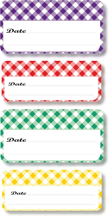 Lovable Labels Date-It Food Container Sticker Food Labels, 36 Pre-Printed Waterproof Freezer Labels, Reusable Refrigerator and Freezer Food Label Stickers. (Retro)