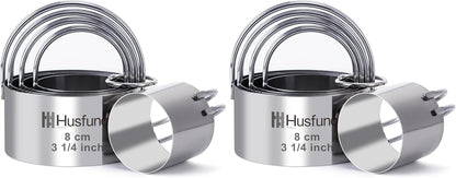 Husfunov Biscuit Cutter Set, Round Cookie Cutters with Handle