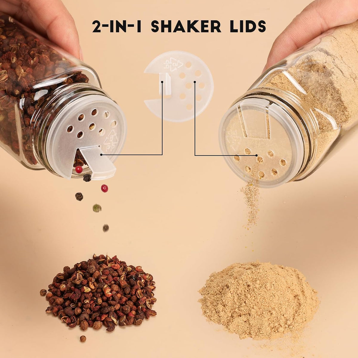 DIDITIME Spice Jars with Label, 4oz Empty Square Seasoning Containers
