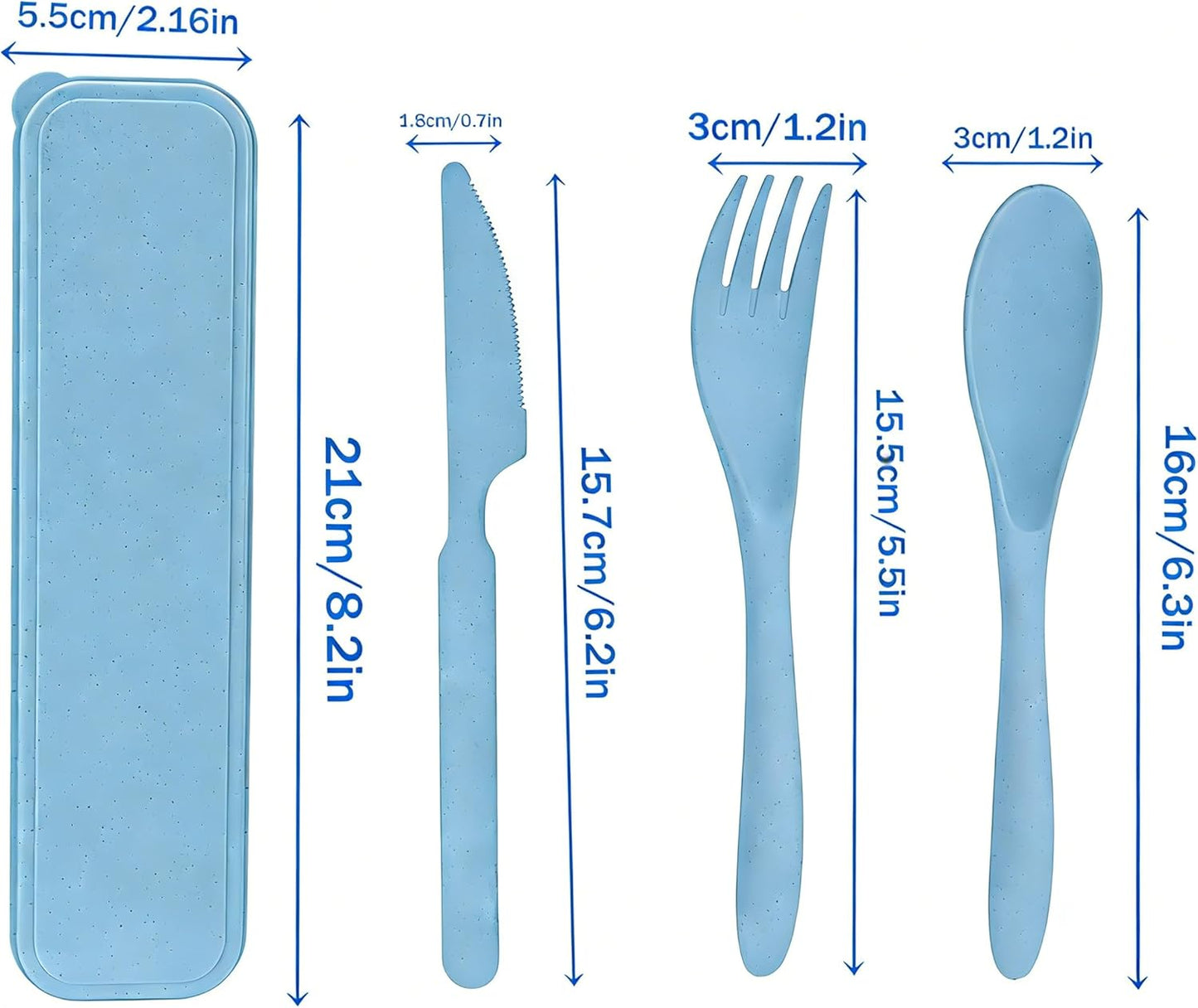 2Pack Reusable Travel Utensil Set, Plastic Fork Spoon Knife with Case, BPA-Free Portable Cutlery for Camping, Picnic & Office (Purple & Pink)