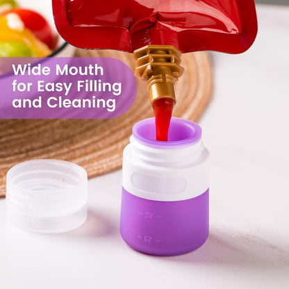 MICEBAY 2 oz Condiment Squeeze Bottles, Leakproof Salad Dressing Container