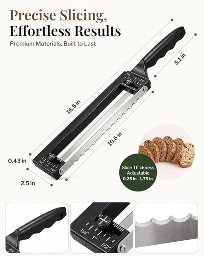 Adjustable Bread Knife, Ambidextrous Design Bread Slicer for Homemade Bread